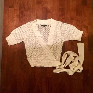 Express cream wrap sweater
